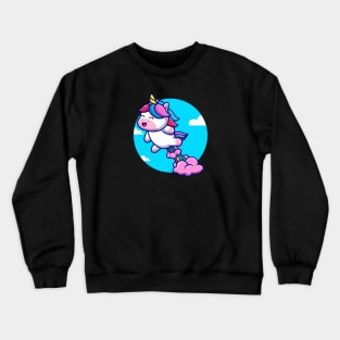 Cute Unicorn Poop Rainbow Cartoon Crewneck Sweatshirt